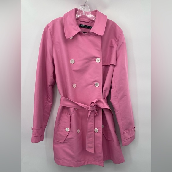 Ralph Lauren Pink Trench Coat size XL - Picture 3 of 12